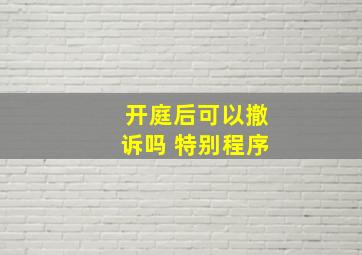 开庭后可以撤诉吗 特别程序